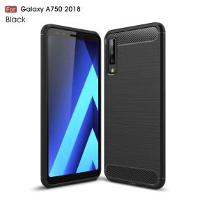 Силиконов гръб ТПУ Карбон за Samsung Galaxy A7 2018 A750F черен